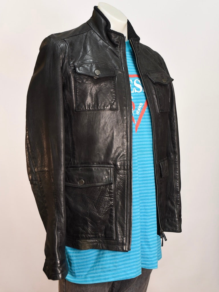 Lagerfeld Leather Jacket - AS IS - mark and zip