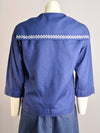 Beautiful Blue Embroidered Blouse - AS IS - marks