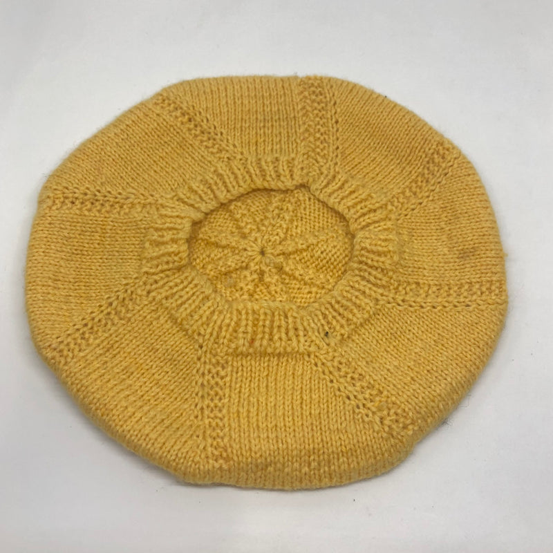 Yellow Knitted Beret