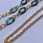Gold Chain and Green Tort Sunnies Strap