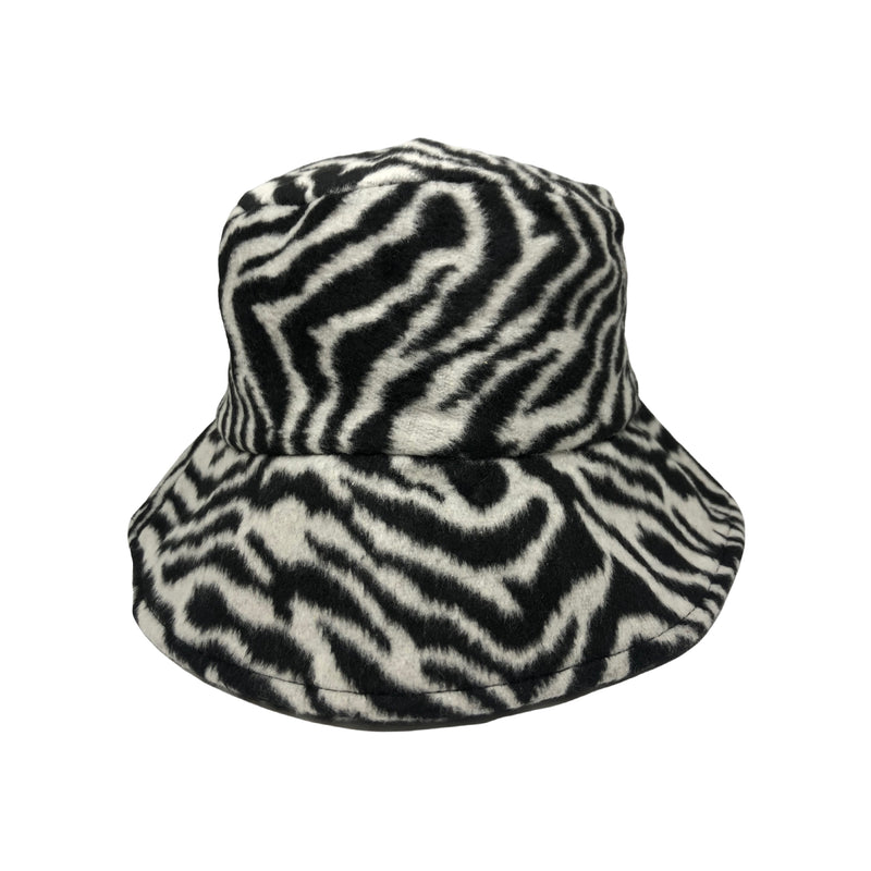 Zebra Fuzzy Bucket Hat