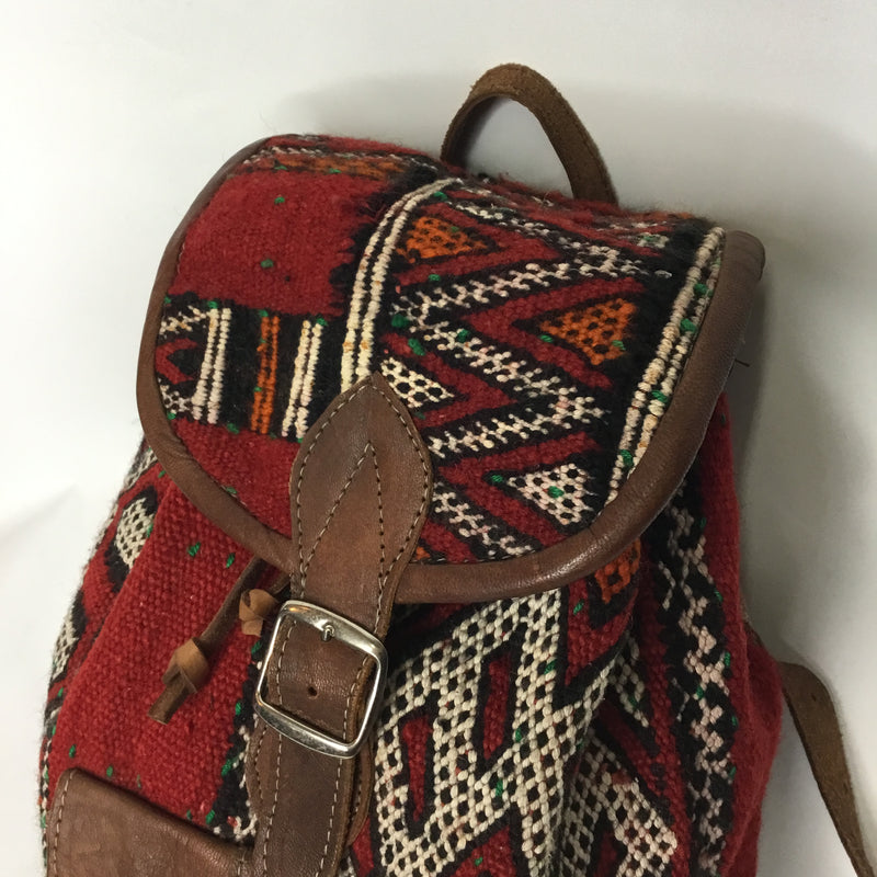 Red Woven Backpack