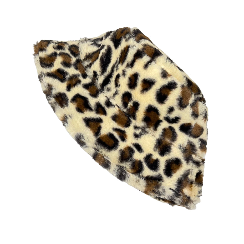 Fluffy Bucket Hat • Leopard