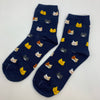 Navy Kitty Socks
