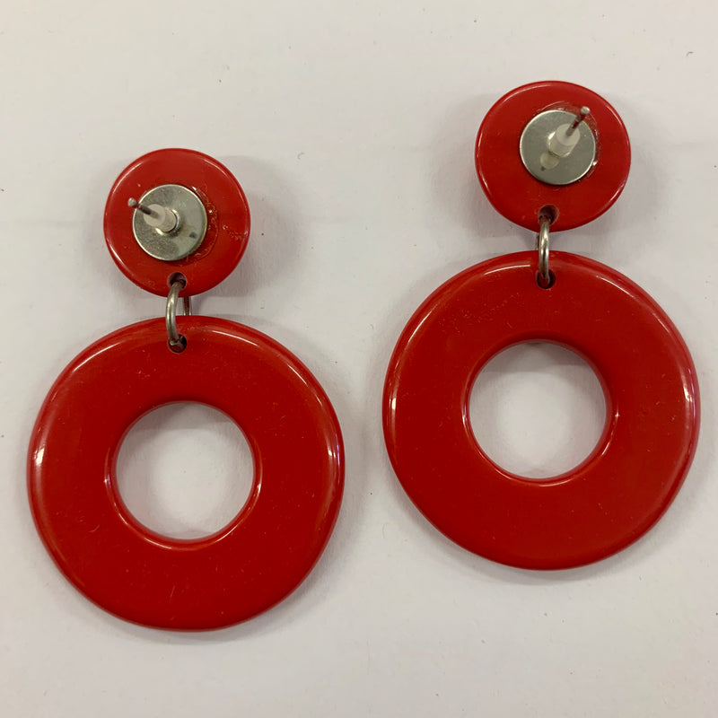 Red Loop Earrings