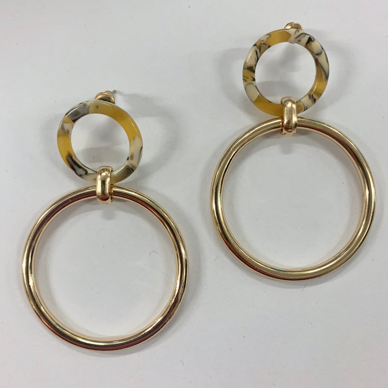 Gold Double Loop Earrings