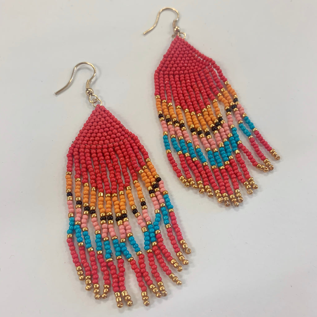 Beaded Aztec Earrings