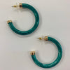 Green Marbled Hoop Earrings