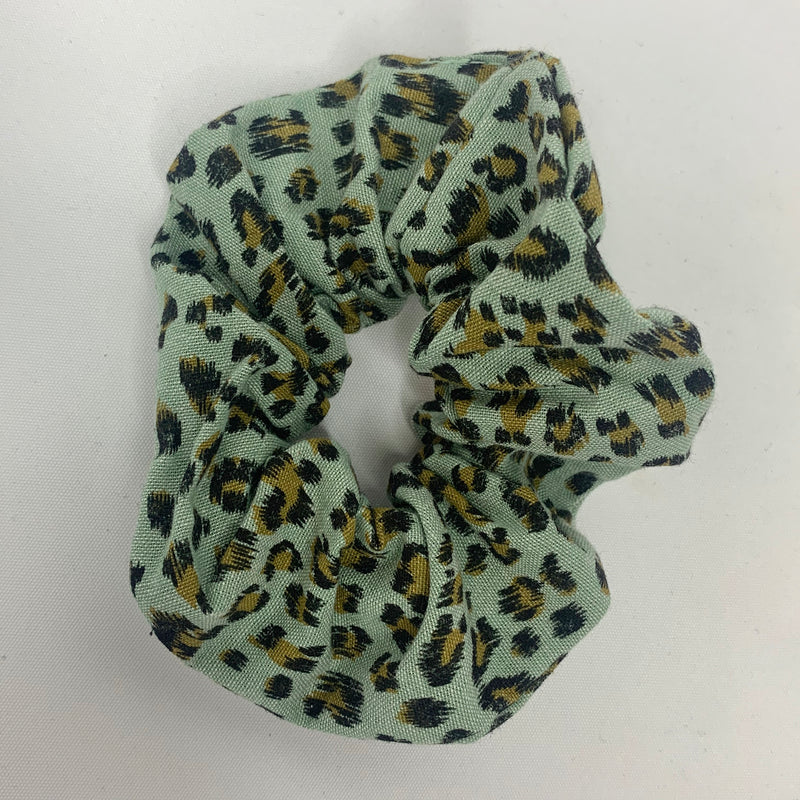 Minty Cool Cheetah Scrunchie