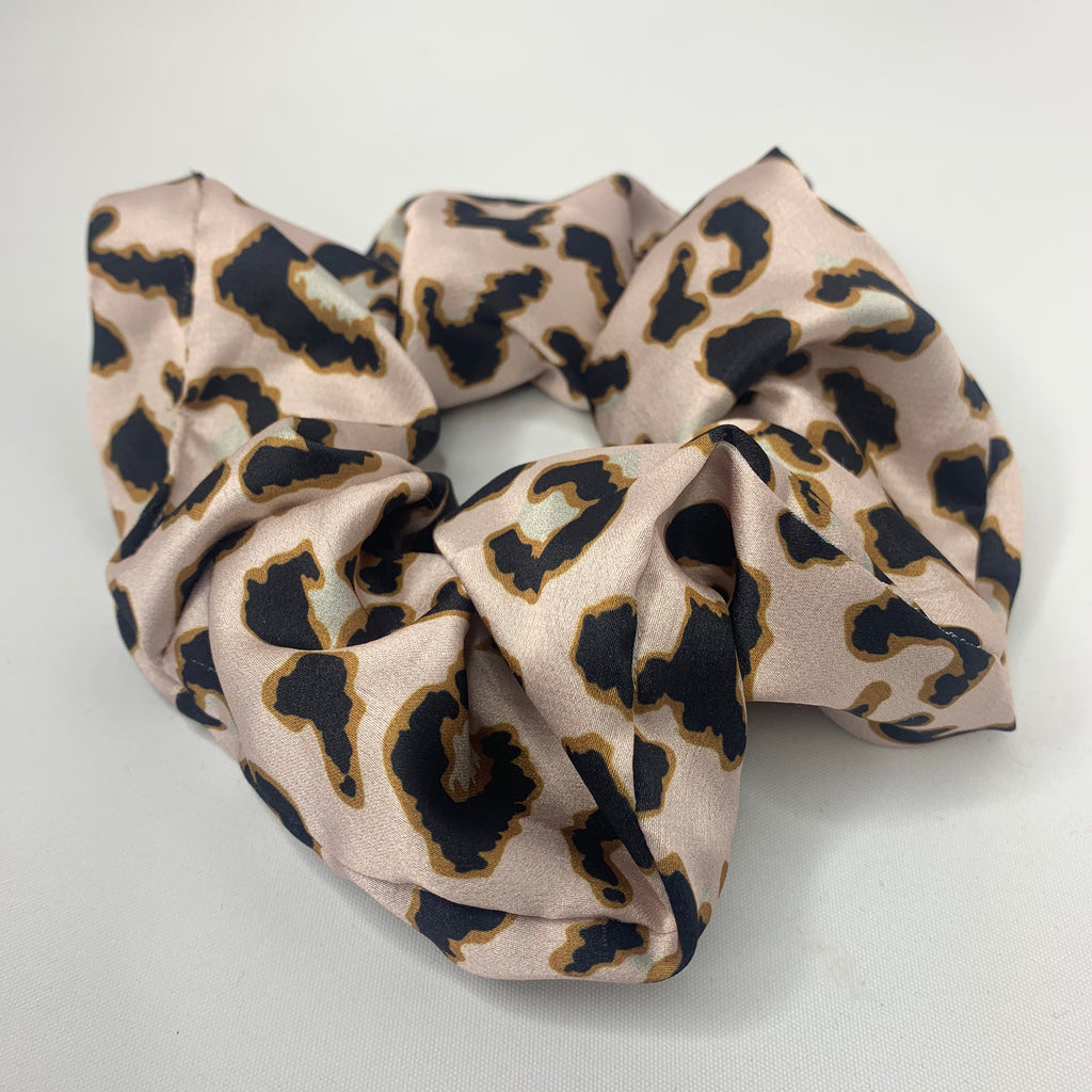 Silky Pink Cheetah Scrunchie