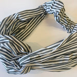 Grey and White Striped Headband