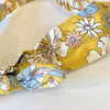 Mustard Floral Bow Headband