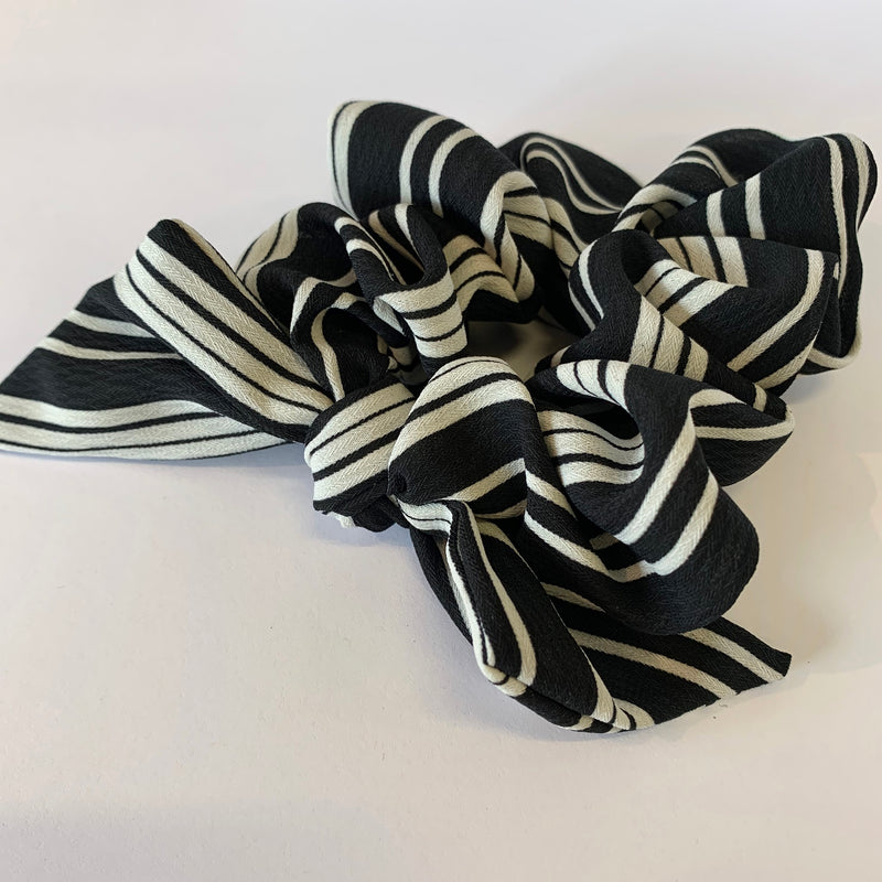 Striped Bow Scrunchie