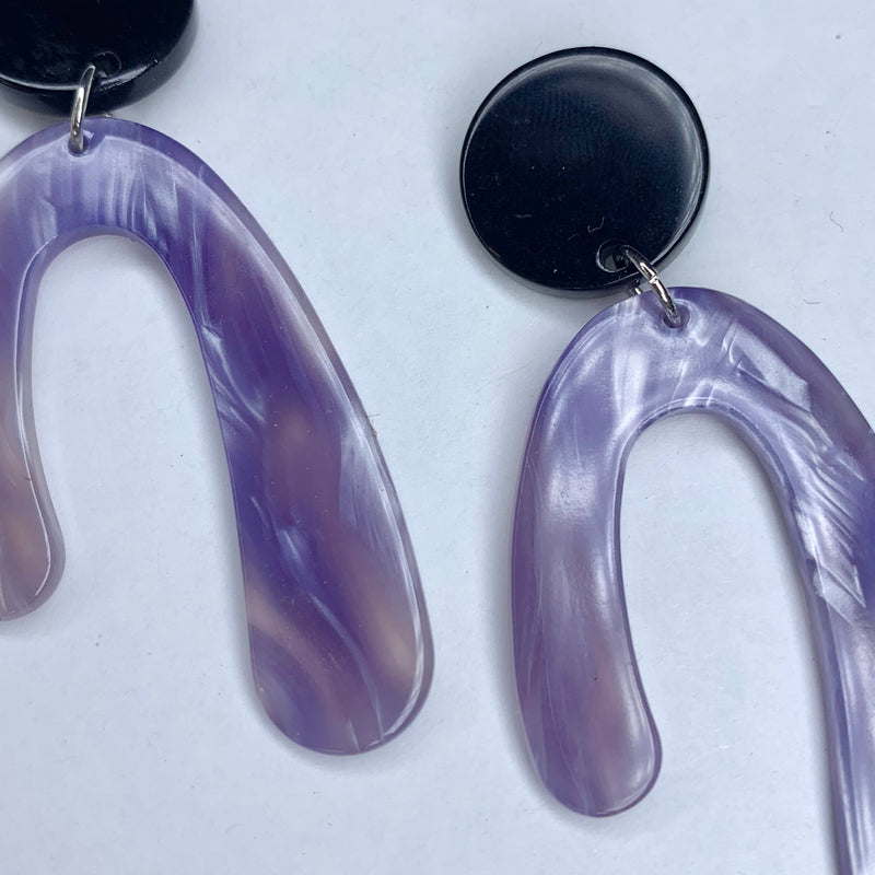 Purple Wishbone Earrings