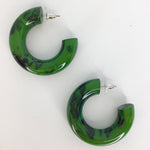 Green Marbled Earrings