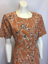 Blooms of Orange Dress - AS IS - odd button