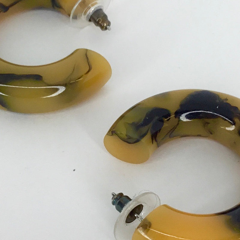 Yellow Marbled Earrings