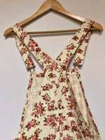 Pink Floral Distressed Style Shorteralls