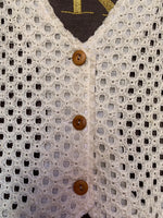 White Crochet Vest - AS IS - small hole