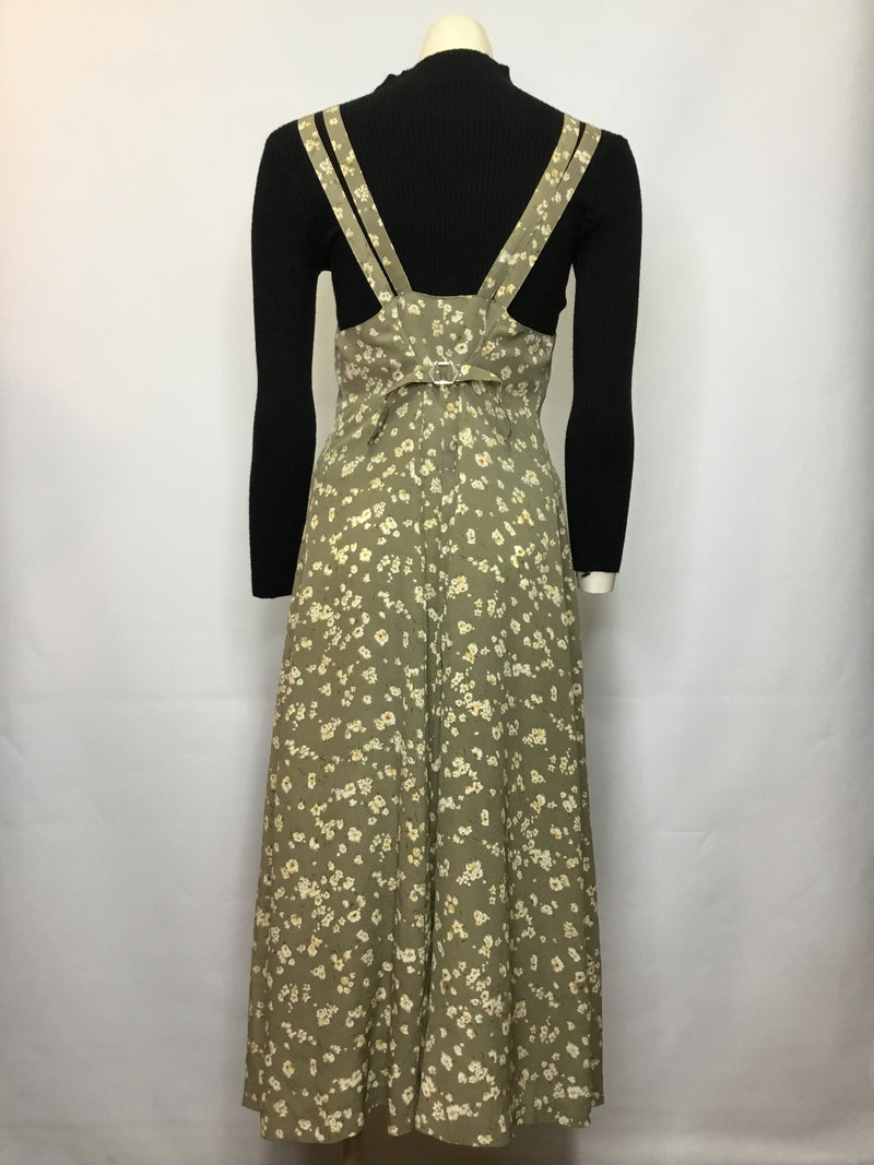 Olive Floral 90’s Dress