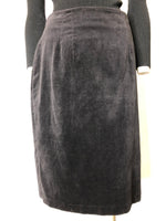 Classic Black Velvet A-line Skirt
