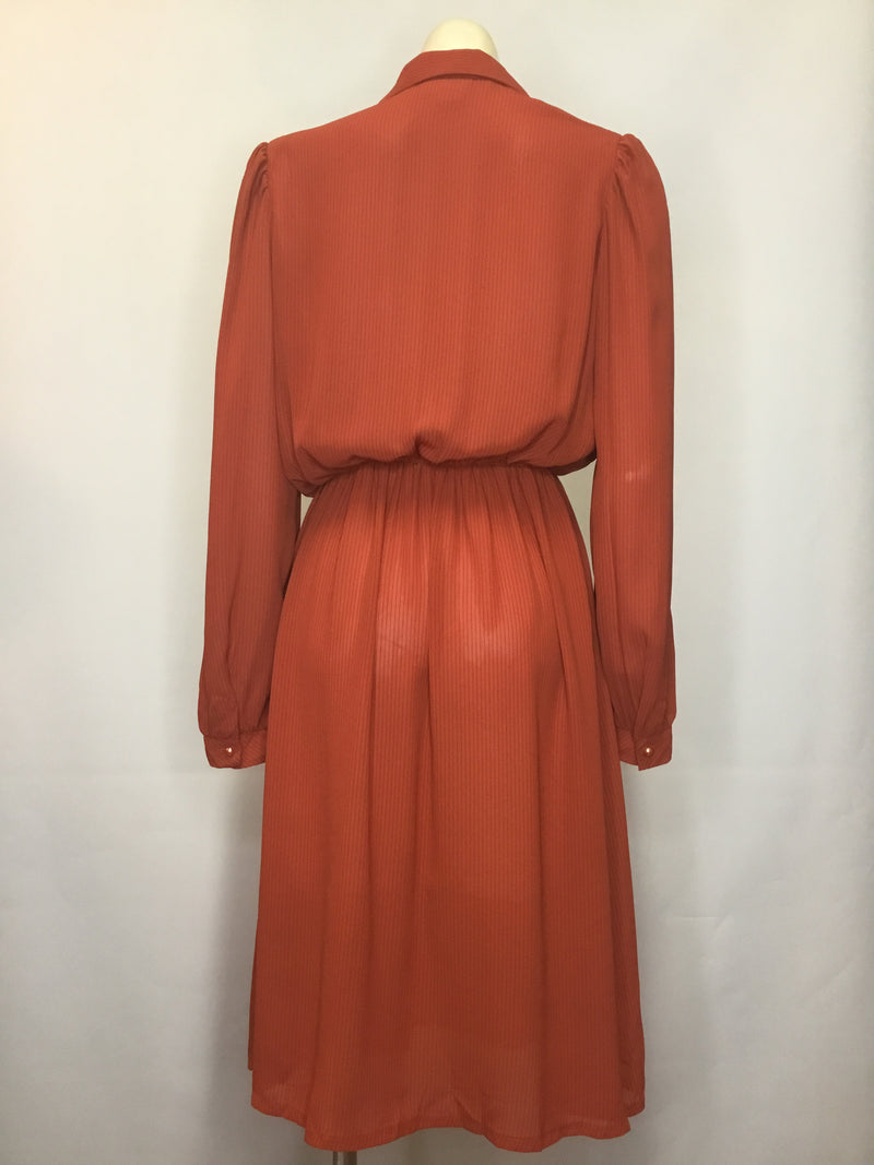 Burnt Orange Pinstripe Dress