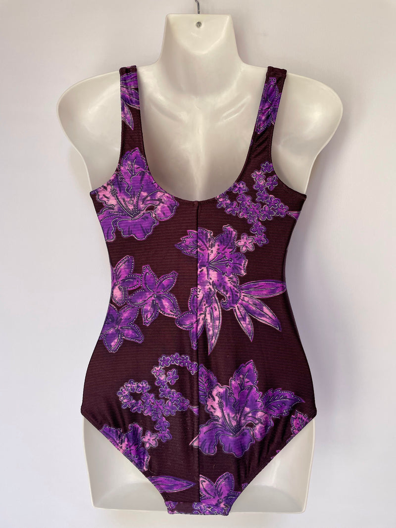 Purple Lillies Swimsuit - AS IS - pilling