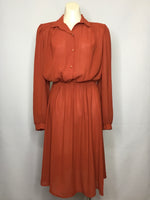 Burnt Orange Pinstripe Dress