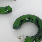 Green Marbled Earrings