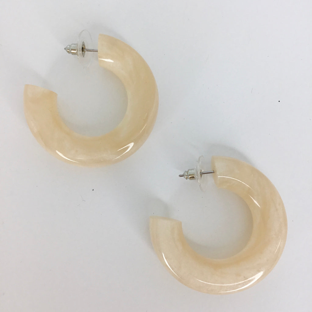 Pearlescent Hoop Earrings