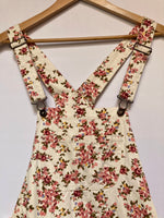 Pink Floral Distressed Style Shorteralls
