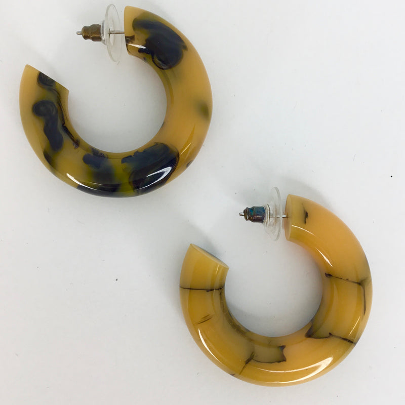 Yellow Marbled Earrings