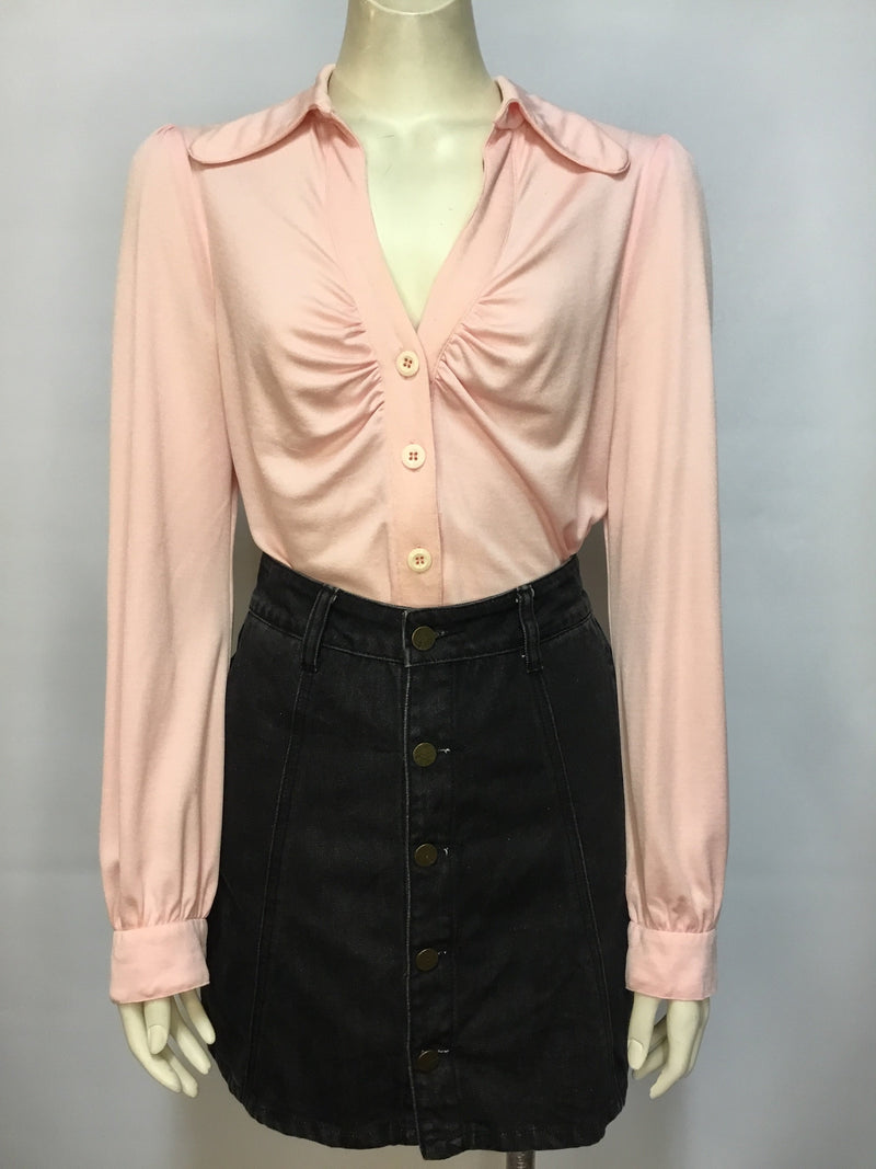 Baby Pink 70s Blouse