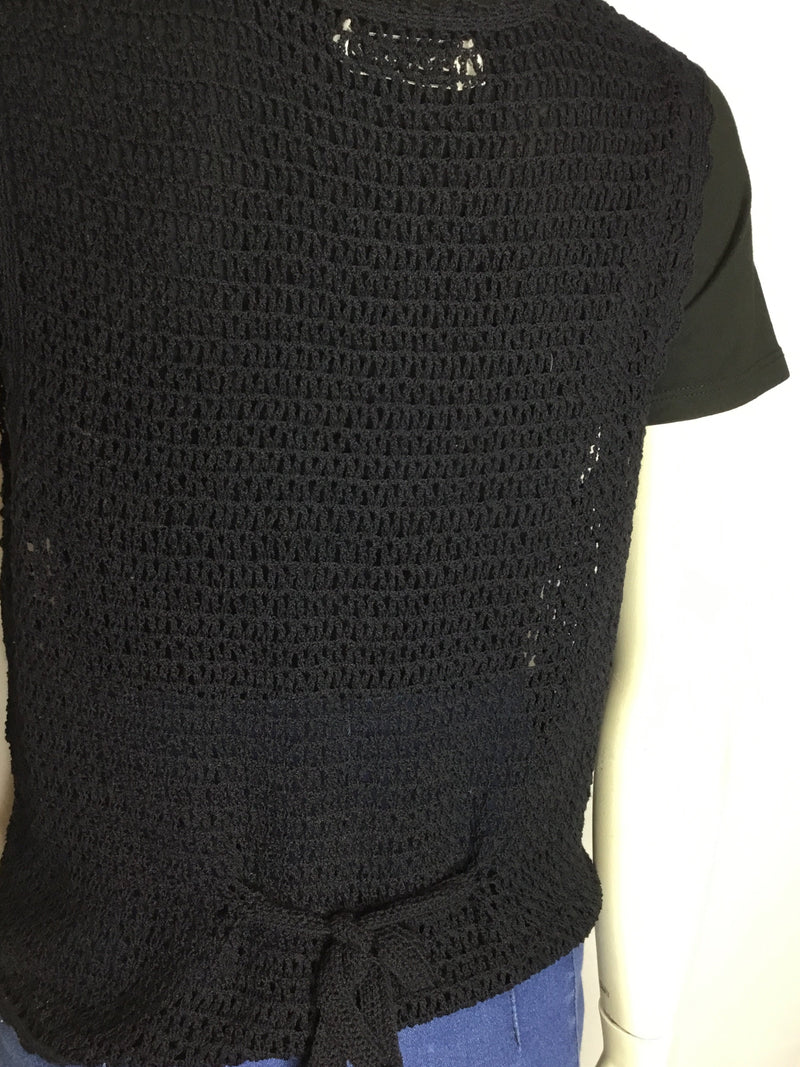 Black Crochet Vest