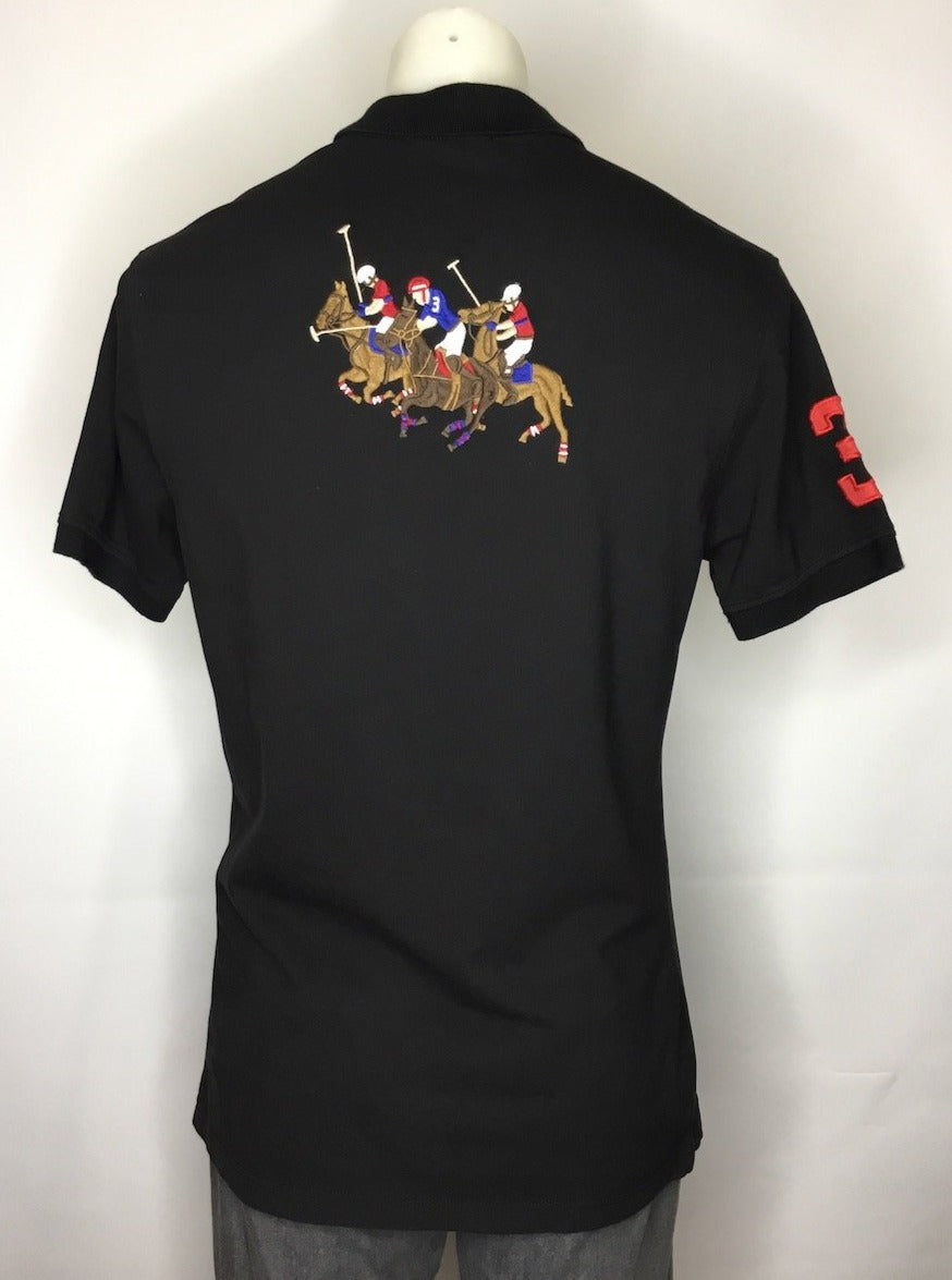 Black Embroidered Ralph Lauren Polo
