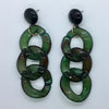 Chunk Green Chain Earrings