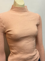 Dusty Pink Ribbed Turtleneck