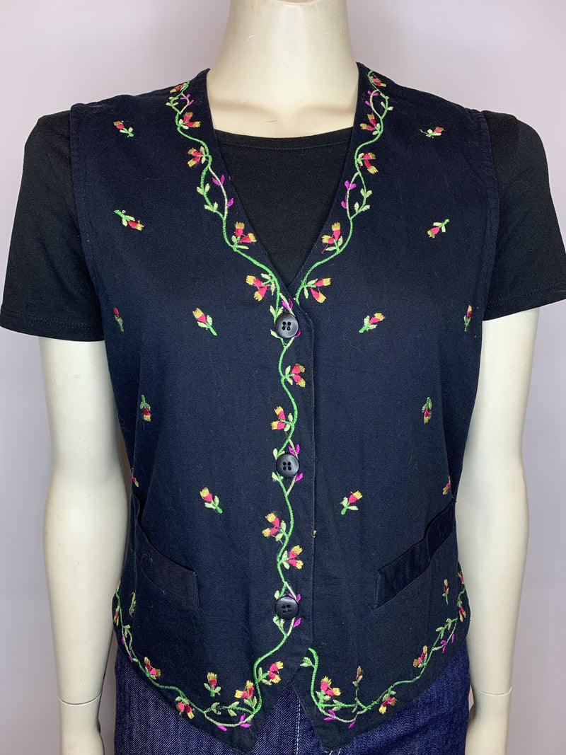 Floral Embroidered Vest