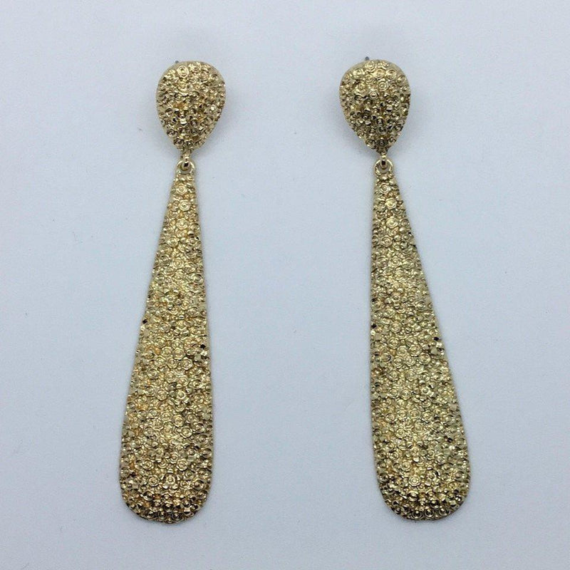 Gold Nugget Drop Earrings