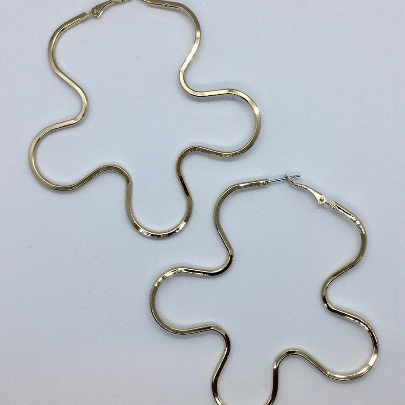 Gold Squiggle Earrings