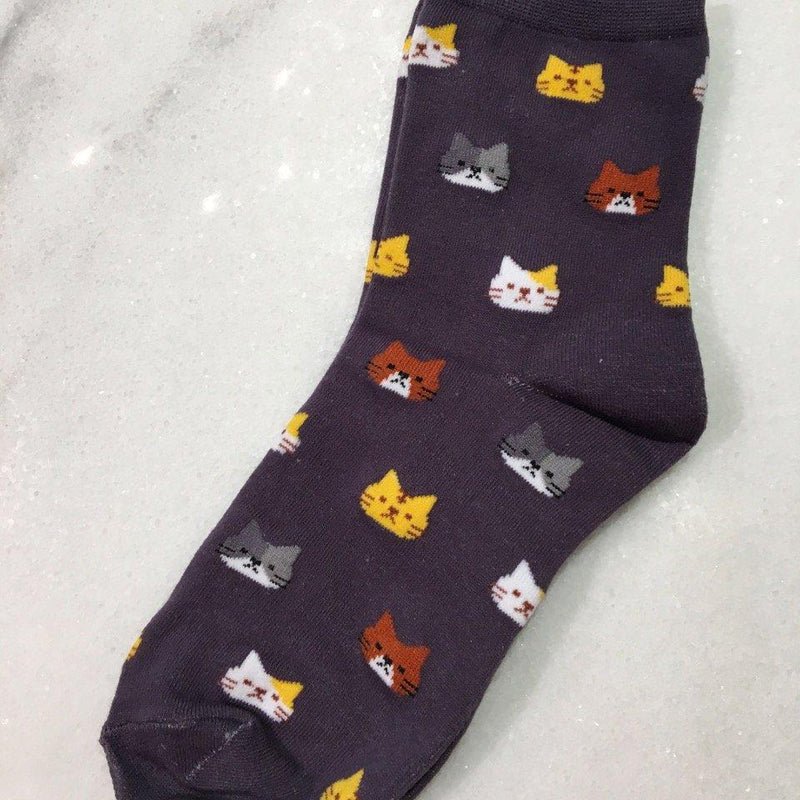 Grey Kitty Socks