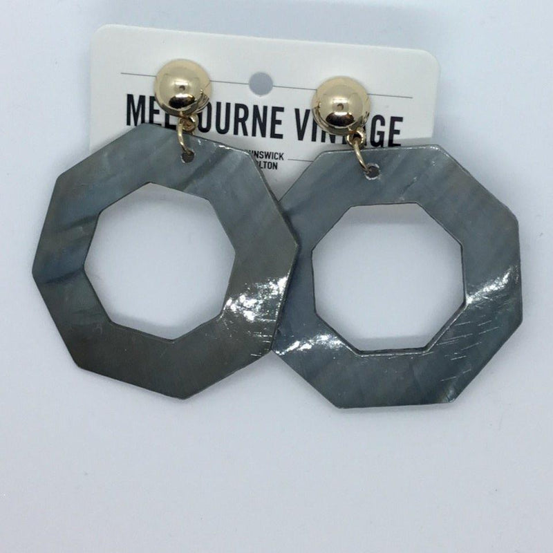 Metallic Octagon Earrings