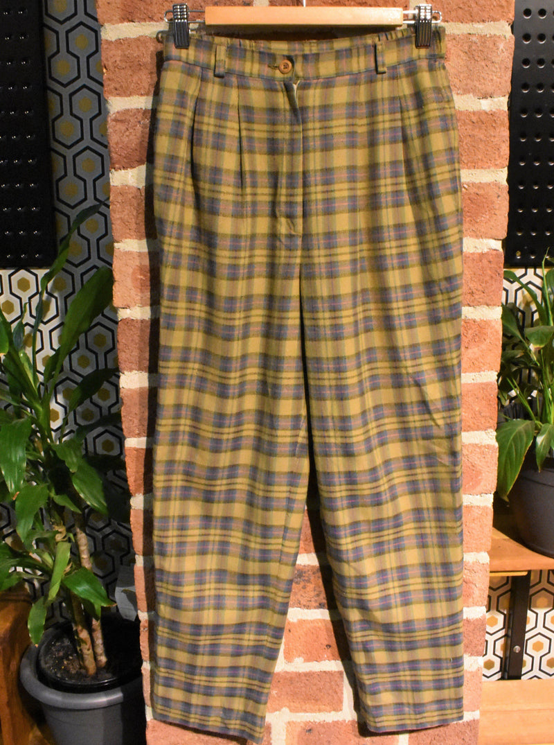 Olive Tartan Pants - AS IS - wear
