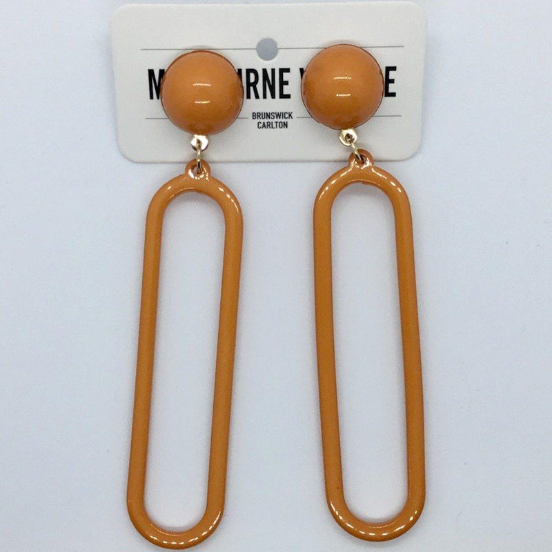 Orange Oblong Earrings