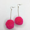 Pink Pom-Pom Earrings