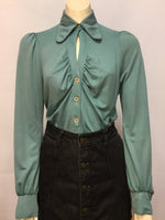 Teal 70s Blouse
