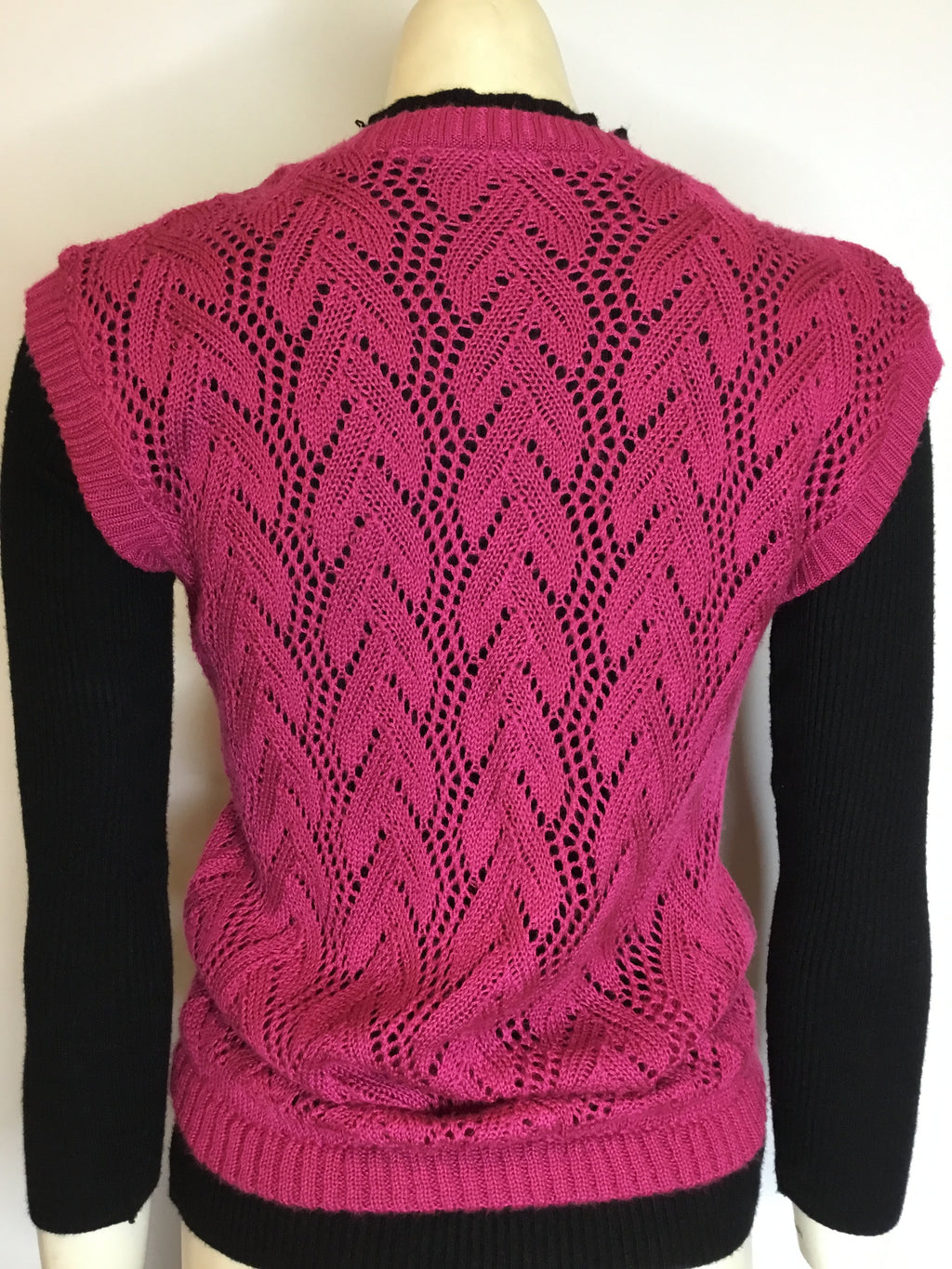 Vivid Magenta Knitted Vest - AS IS - general wear / marks